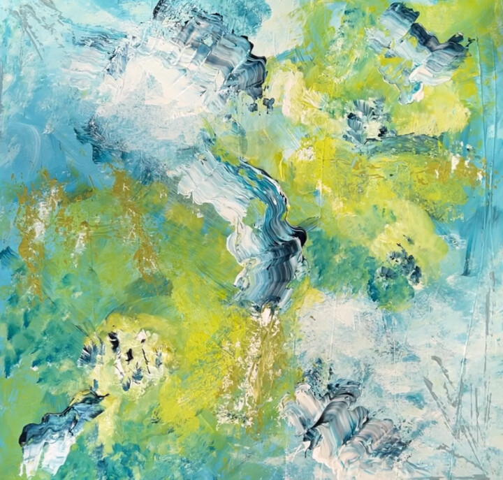 "World's Apart" (16" square) - acrylic art 绘画, 16x16 in