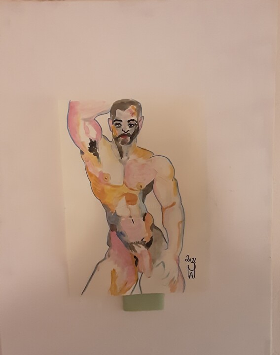 Maschione.. 绘画, 16.5x11.8 in