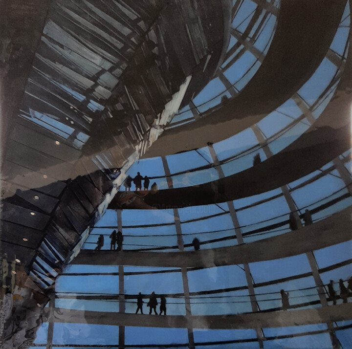 Reichstag in blue 绘画, 35.4x35.4 in