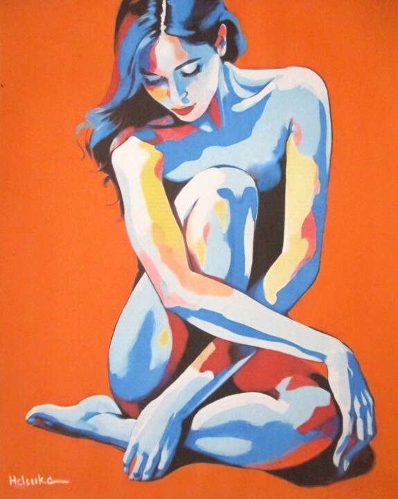 "Tangerine Retreat" 绘画, 22.8x18.1 in