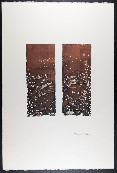 eau-forte 12AB Terre de Sienne brulée 印花与版画, 22.1x15 in