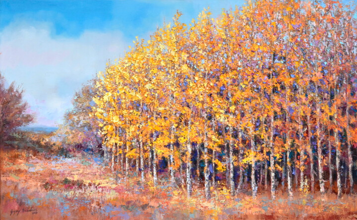 Aspen Copse 绘画, 30x48 in
