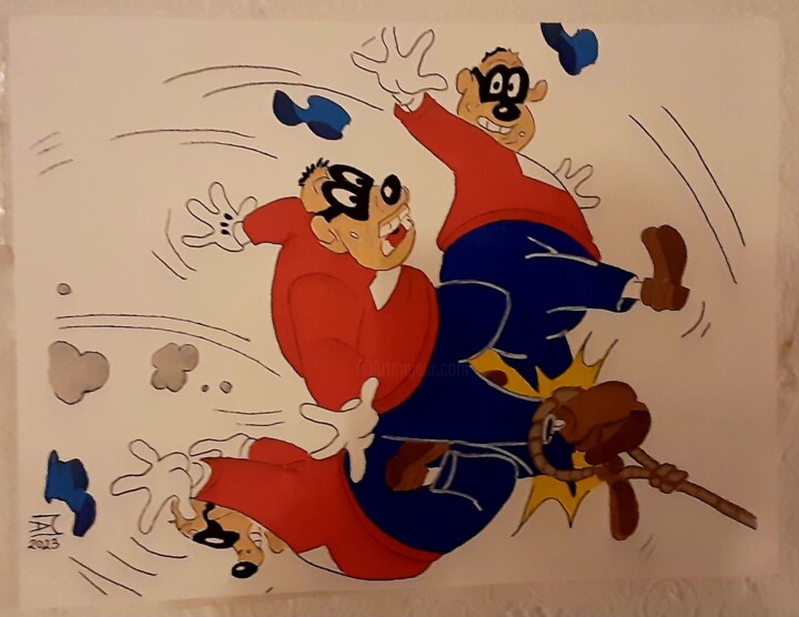 La banda dei bassotti. Für Kinderzimmer ! 绘画, 18.9x14.2 in