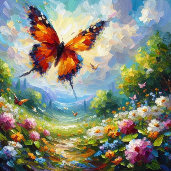 colorful bright butterfly 数字艺术
