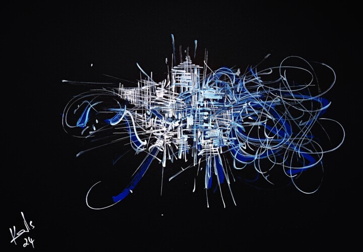 blue white 图画, 11.7x16.5 in