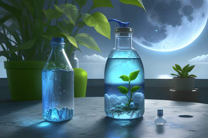 Arts numériques intitulée "Eau, Source de Vie" par Frraincky, Œuvre d'art originale, Image générée par l'IA