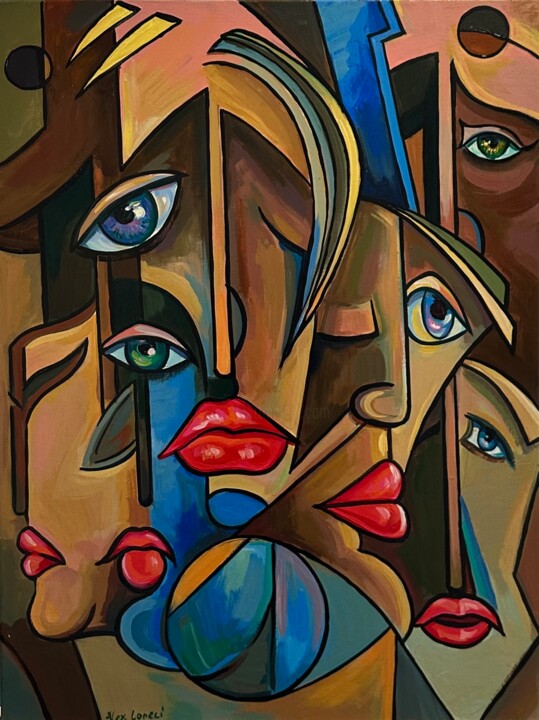 Faces 绘画, 31.5x23.6 in