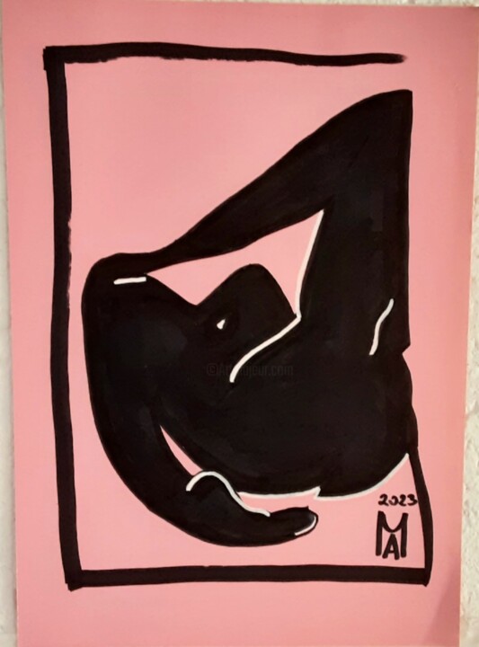 Weibliche Rücken 绘画, 13.4x9.5 in