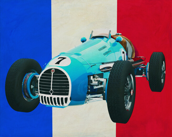 Gordini T16 Grand Prix 1952 Franse vlag 数字艺术
