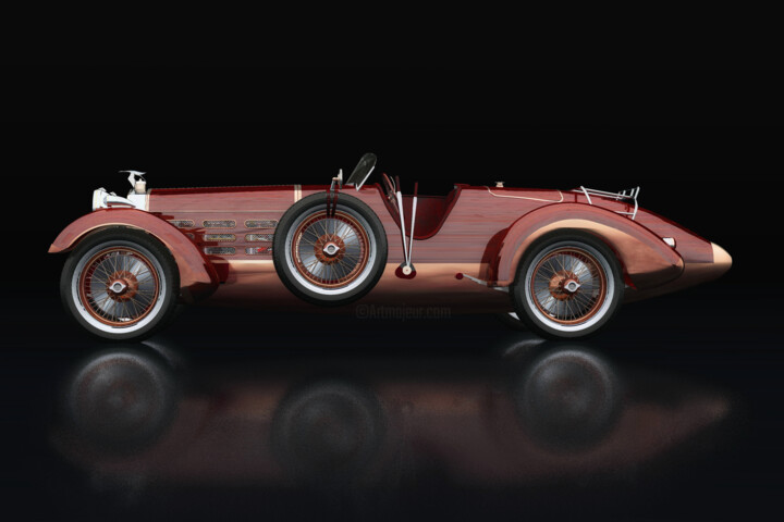 Hispano Suiza H6 Tulipwood 1924 数字艺术
