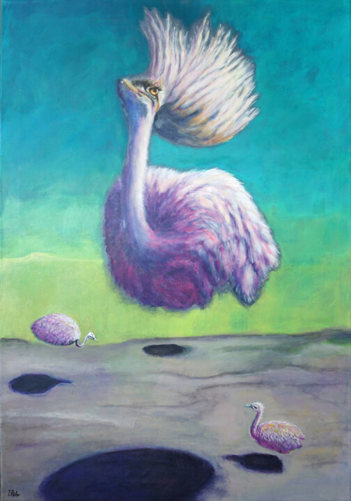 Run, Baby, run 绘画, 39.4x27.6 in