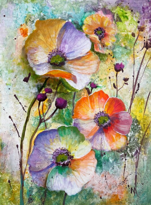 Flower Sympnony No. 4 绘画, 15.8x11.8 in