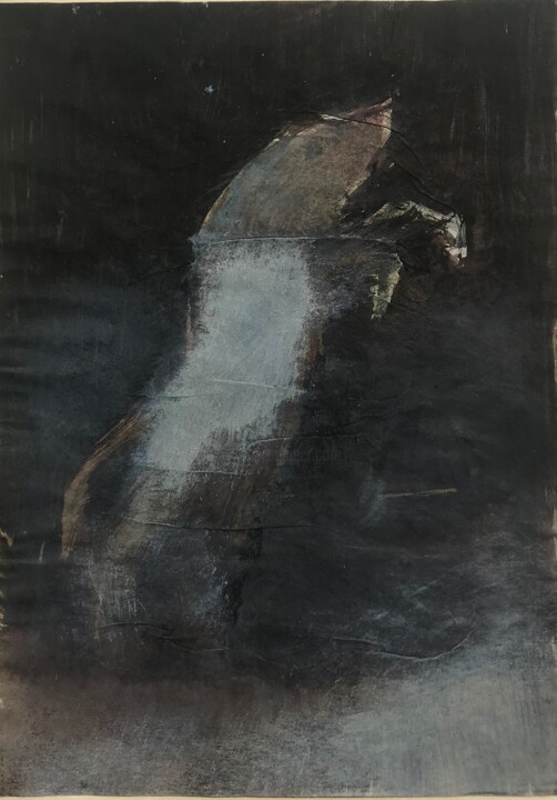 jumping bull 绘画, 7.9x5.5 in