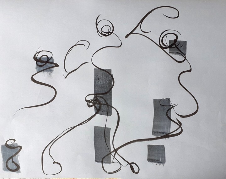 modèle vivant en mouvement second Trio 绘画, 11.8x15.8 in
