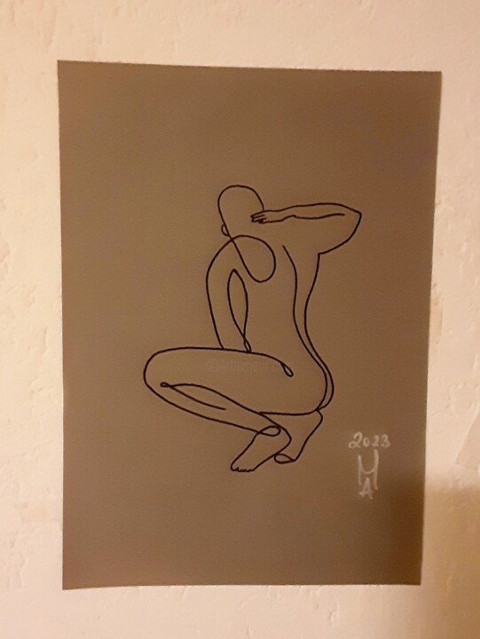 In sospeso. 绘画, 16.5x11.8 in