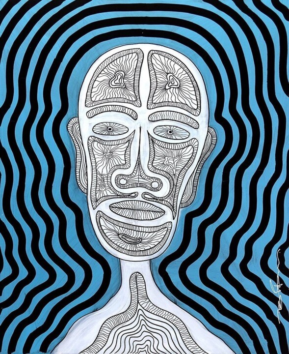 The Blue clown 绘画, 28.7x23.6 in