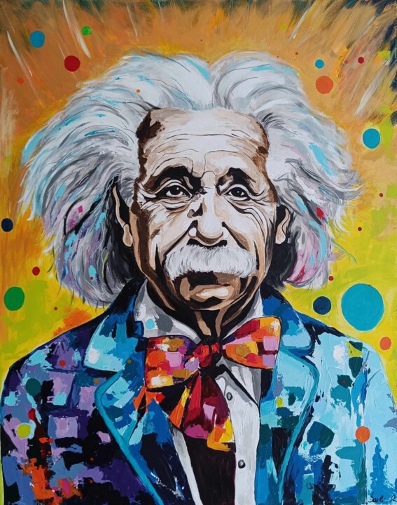 Painting titled "Albert" by Souli, Original Artwork, Acrylic Mounted on Wood Stretcher frame