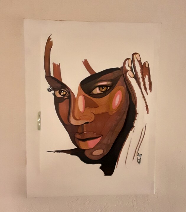 La Dea Africana. 绘画, 25.2x19.7 in