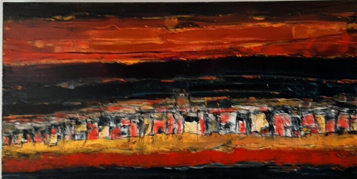 "Ailleurs 2" başlıklı Tablo Jeanne-Marie Delbarre tarafından, Orijinal sanat, Akrilik Ahşap Sedye çerçevesi üzerine monte ed…