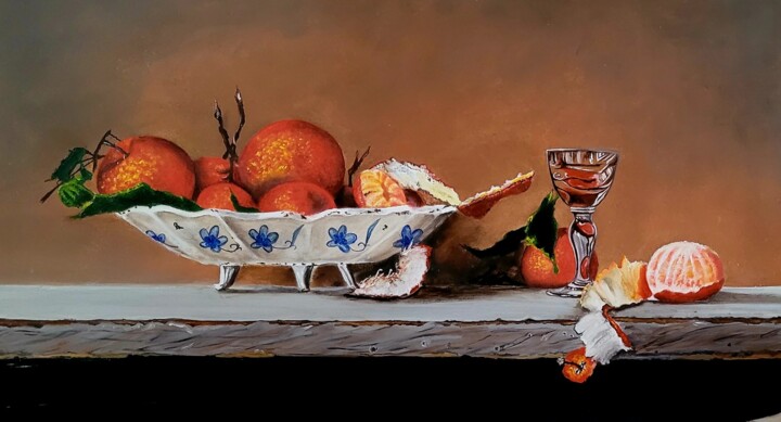 Mandarinen."(coppy) Painting, 11.8x19.7 in