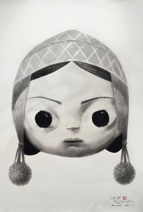 Amerindian (Dakota) 绘画, 42x29 in