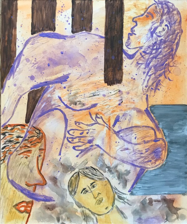 In a cage. 绘画, 23.6x19.7 in