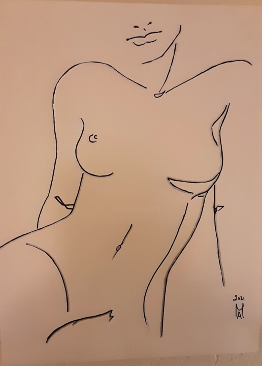 Tintarella di Luna. 绘画, 25.6x19.7 in