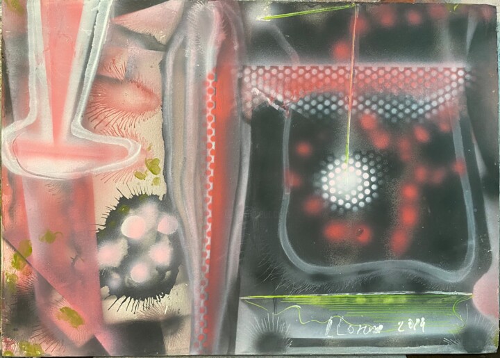 Painting titled "Abstracción 2014 Re…" by Paco Llorens, Original Artwork, Acrylic Mounted on Wood Panel