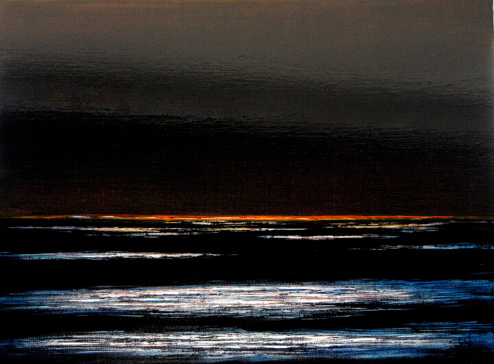 Lumières nocturnes 绘画, 21.3x28.7 in