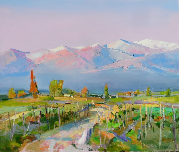 Mountains Switzerland Alp Italy Vineyards Tablo, 31,5x39,4 in