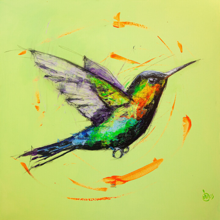 OISEAU 03 绘画, 39.4x39.4 in