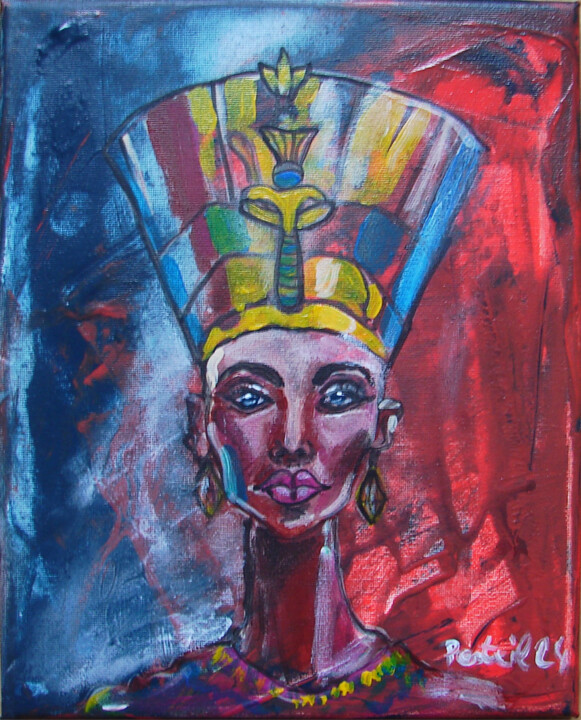 Nefertiti 绘画, 11.8x9.1 in