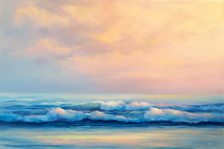 "Magic Sunset" başlıklı Tablo Svetlana Lebedeva tarafından, Orijinal sanat, Petrol Ahşap Sedye çerçevesi üzerine monte edilm…