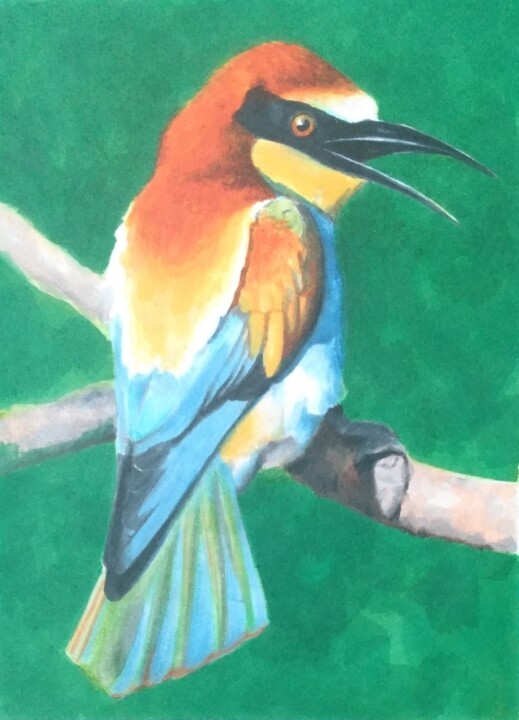 Oiseau exotique 图画, 7.6x5.6 in