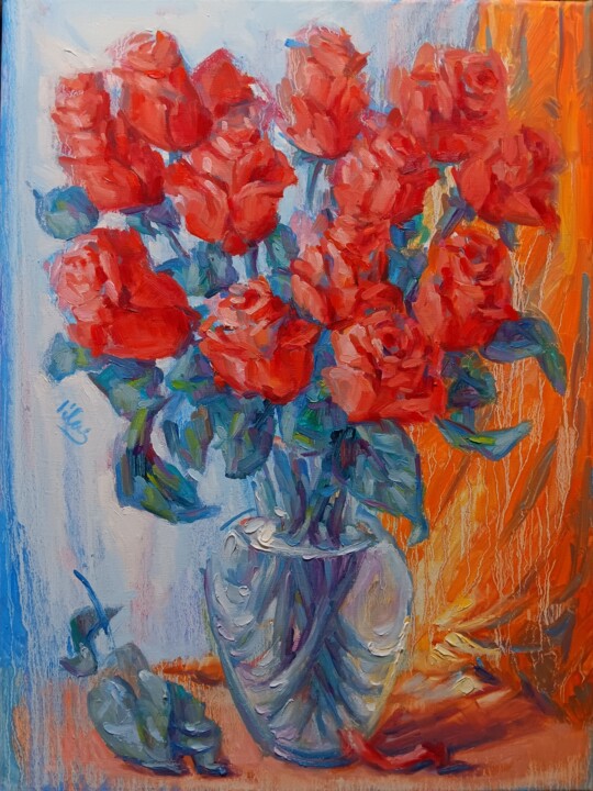 A dozen roses || 绘画, 24x18 in