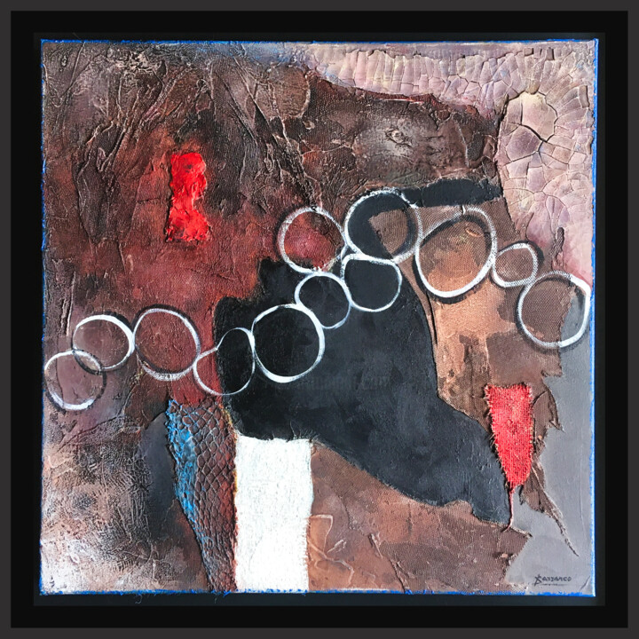 绘画 标题为“Mixmedia 004” 由René Barranco, 原创艺术品, 油 安装在木质担架架上