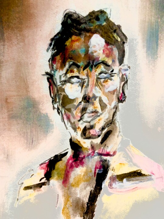 Painting titled "V" by Nicole Cecil B, Original Artwork, Watercolor