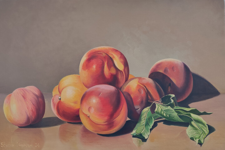 Sun-Kissed Peaches 绘画, 15.8x23.6 in