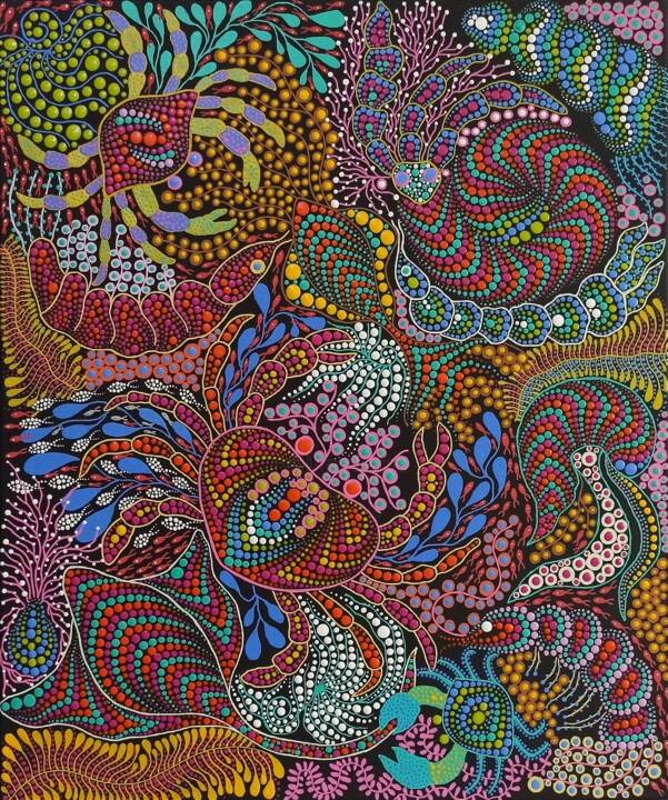 Crabs under the sea 绘画, 23.6x19.7 in