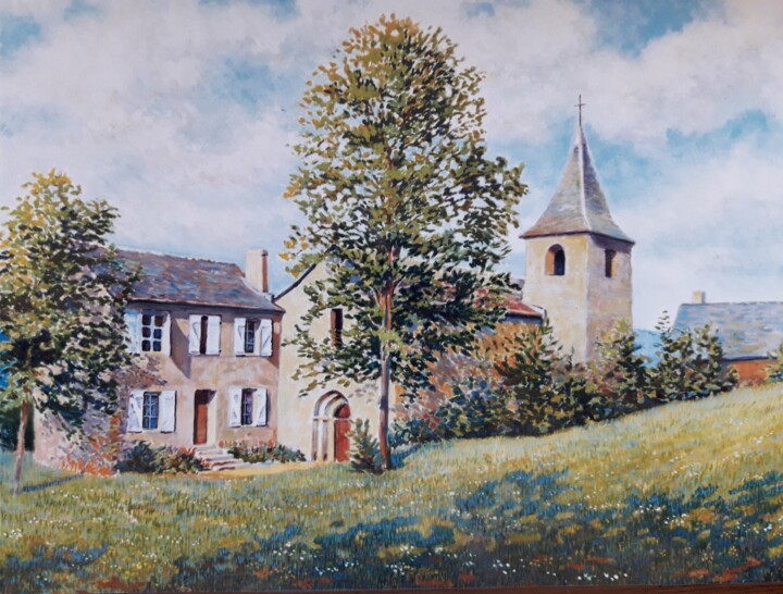 Painting titled "Trémont en Lorraine" by Jm Guenard, Original Artwork, Oil