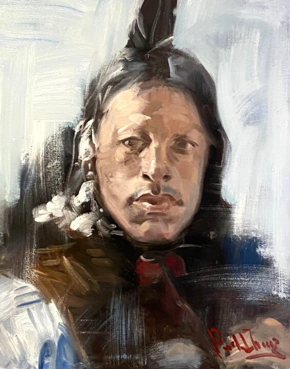 Native American Indian Man No.62 绘画, 20x16 in