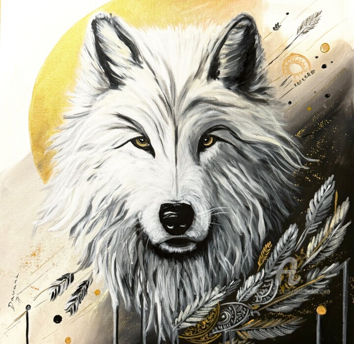 Malerei mit dem Titel "Alpha spirit" von Daciana, Original-Kunstwerk, Acryl Auf Keilrahmen aus Holz montiert