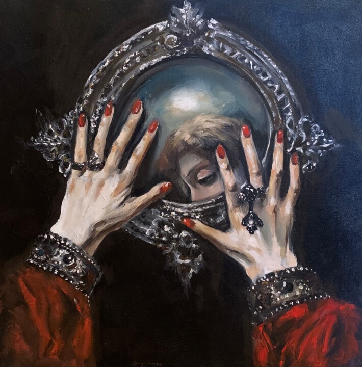Into the mirror 绘画, 15.8x15.8 in