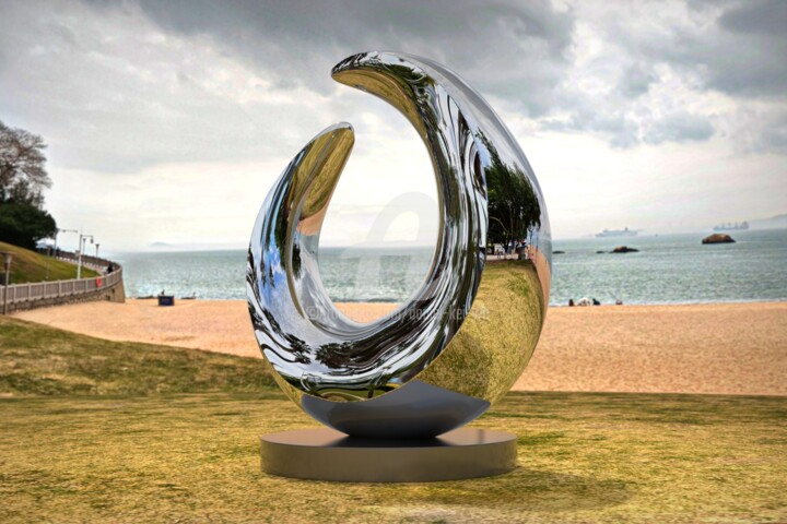 Moon Phase#4 雕塑, 86.6x69.3 in