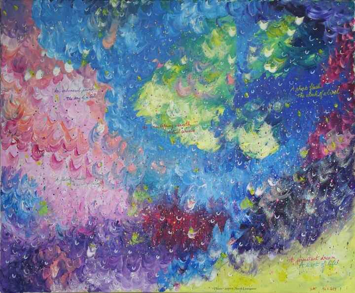 Malerei mit dem Titel "Haven" von Sarah Leseigneur, Original-Kunstwerk, Acryl Auf Keilrahmen aus Holz montiert