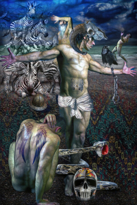 Digital Arts titled "La nuit des sorciers" by Lionel Morateur, Original Artwork, Digital Painting