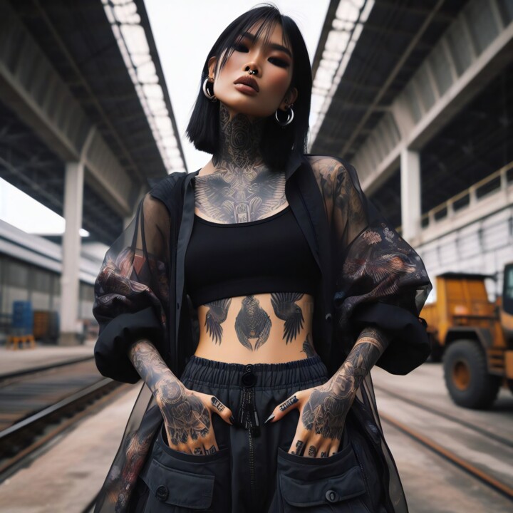 She's looking down at you 数字艺术