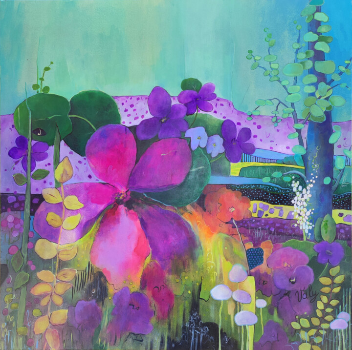 Les quatres saisons, le printemps 绘画, 31.5x31.5 in