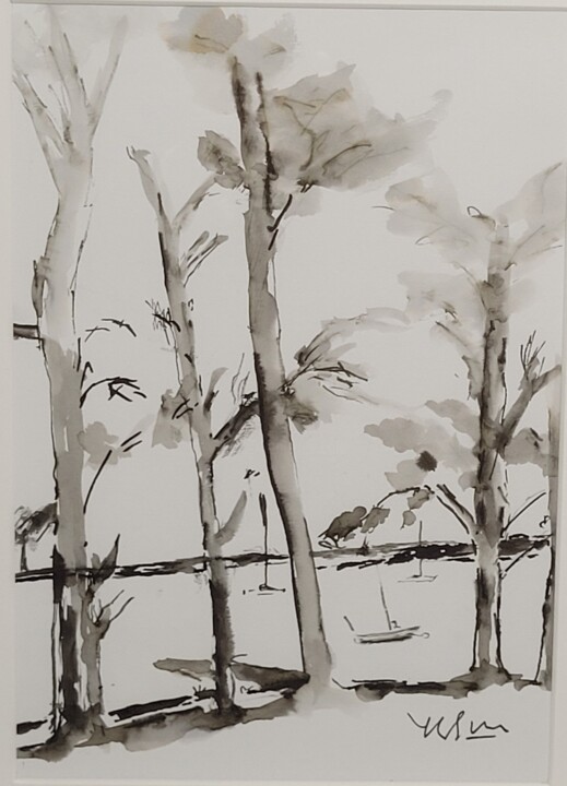 Arbres et mouillages à Penera 绘画, 15.8x11.8 in