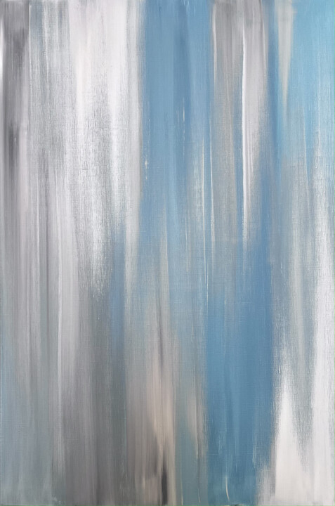 绘画 标题为“Grey-blue abstracti…” 由Marina Skromova, 原创艺术品, 丙烯 安装在木质担架架上